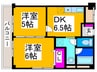セジュール水賀池 2DKの間取り