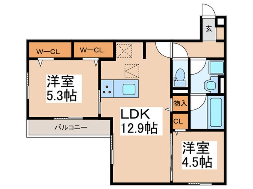 間取図 クレスト平野南