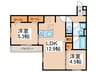 クレスト平野南 2LDKの間取り