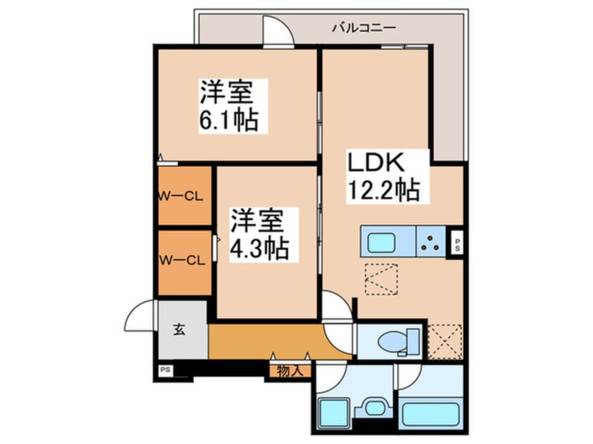 間取図 クレスト平野南