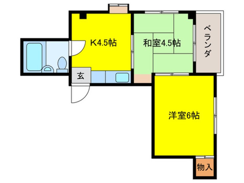 間取図 平野西第二シャルマン