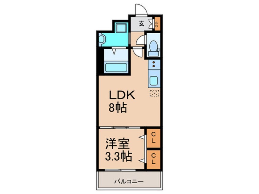 間取図 ｽﾌﾟﾗﾝﾃﾞｨｯﾄ中之島DUE