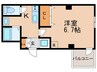 ラフォルム与力レジデンス 1Kの間取り