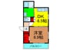 セラフィーメゾン郡元町 1DKの間取り
