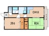 ヴィーブル新在家 2DKの間取り