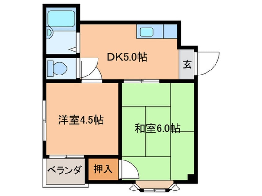 間取図 コーポはにわ毛馬