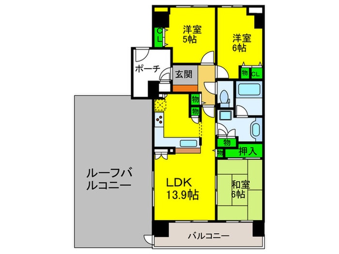 間取り図 レスタ－ジュ鳳（９０７）