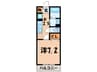 フレッシュリ－Ⅱ 1Kの間取り
