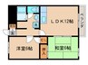 ハイツ北斗B棟 2LDKの間取り