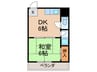 オ－ティ－ハイツ東住吉 1DKの間取り
