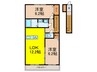D1 2LDKの間取り