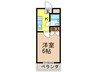 林泉第2ﾋﾞﾙ 1Kの間取り