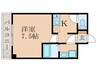 フラットオク 1Kの間取り
