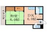 ふもとビル 1DKの間取り