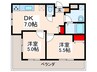 Ｔ-スクエア布施 2DKの間取り