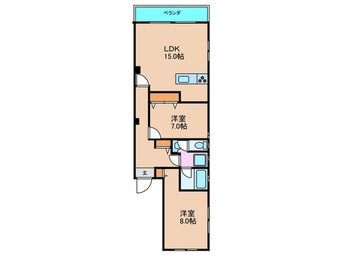 間取図 ラム－ル千鳥橋