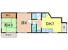 桜谷ハイム３２０ 2DKの間取り
