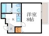 Kanon西院 1Kの間取り