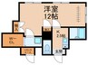 ビ－バ－ハイツ針中野 1Kの間取り