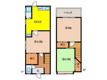 間取図 西野大手先町(４－２３)貸家