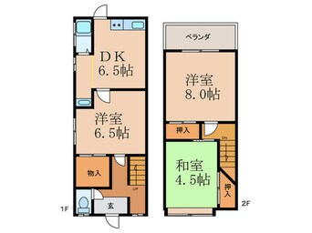 間取図 西野大手先町(４－２３)貸家