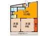 香里コーポ百合 2LDKの間取り