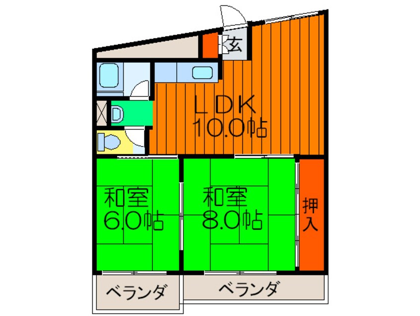 間取図 香里コーポ百合