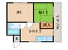 グローリーM 2DKの間取り