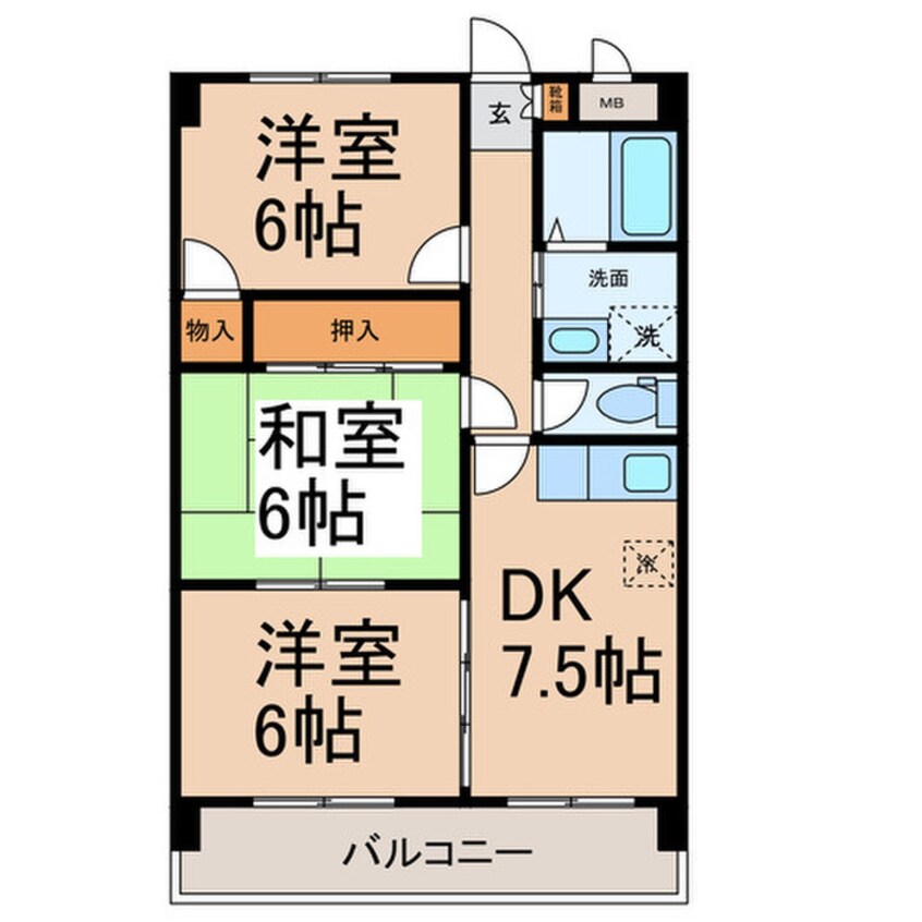 間取図 ジュネス保田３