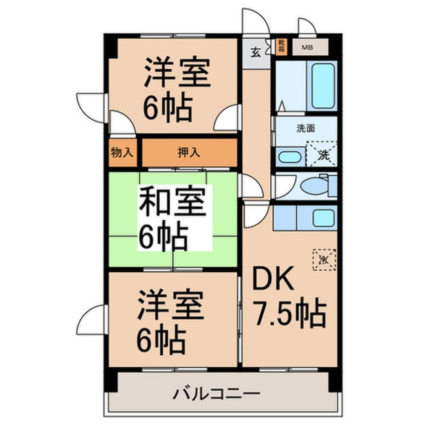 間取図 ジュネス保田３