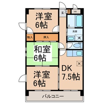 間取図 ジュネス保田３