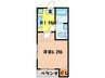 アソシア浅間 1Kの間取り