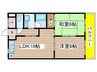ルナシャトー白鳥 2LDKの間取り