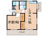 メゾンかりがね 1LDKの間取り