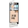 リバーサイドタカセ 1Kの間取り