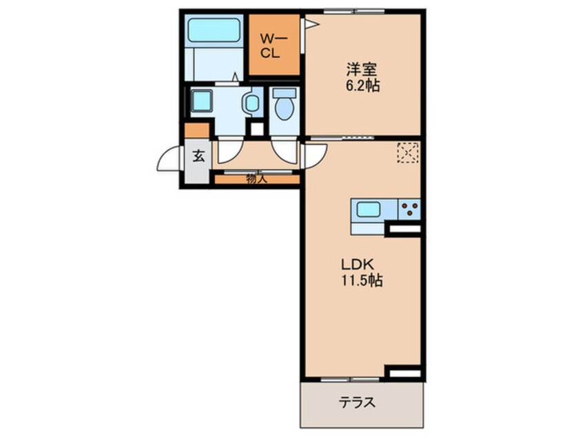 間取図 仮)Ｄ－ｒｏｏｍ名駅　Ｃ棟