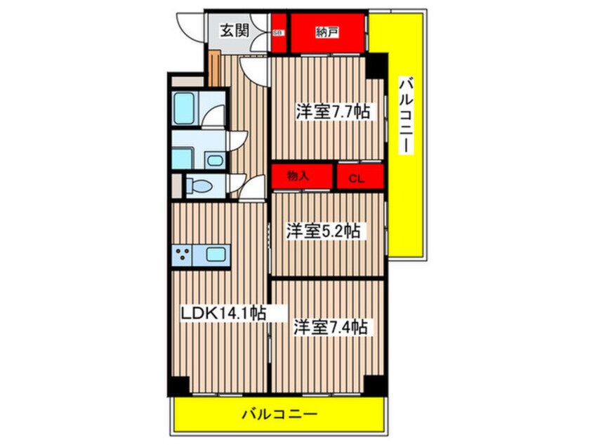 間取図 シャンボール芳野(1103)