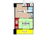 ラ・ク－ル泉 1DKの間取り
