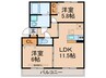 ＥＡＳＴ　ＷＩＮＧ 2LDKの間取り