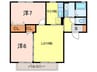 ベルドミ－ル上松Ｂ 2LDKの間取り