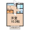 カーサセレーノ 1Kの間取り