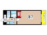 マメゾンちかふじ 1Kの間取り
