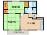 サンロード二重堀　Ａ棟 2DKの間取り