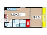 雁道ビル 1LDKの間取り