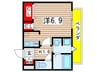 ﾌﾟﾚｻﾝｽ金山ｸﾞﾘｰﾝﾊﾟｰｸｽ(1305) 1Kの間取り
