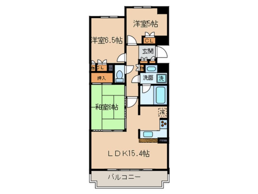 間取図 プラウド岩倉(602)