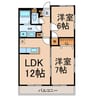 Ｋ・Ｒ・Ｔ 2LDKの間取り