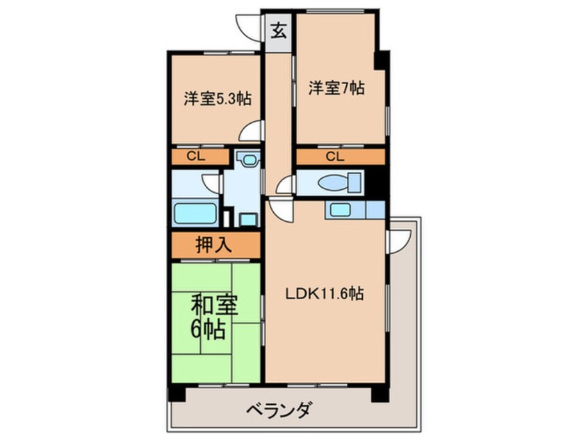 間取図 ハイライズ 鴨田