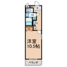 メゾンセラータ平芝 1Kの間取り