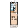 メゾンセラータ平芝 1Kの間取り